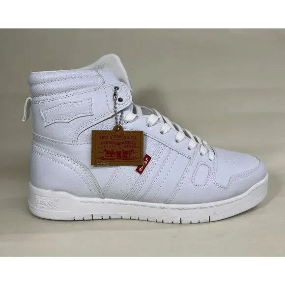 Levi's Women's BB HI UI Fashion High Top Sneakers - White Mono 9.5M - Picture 2 of 8
